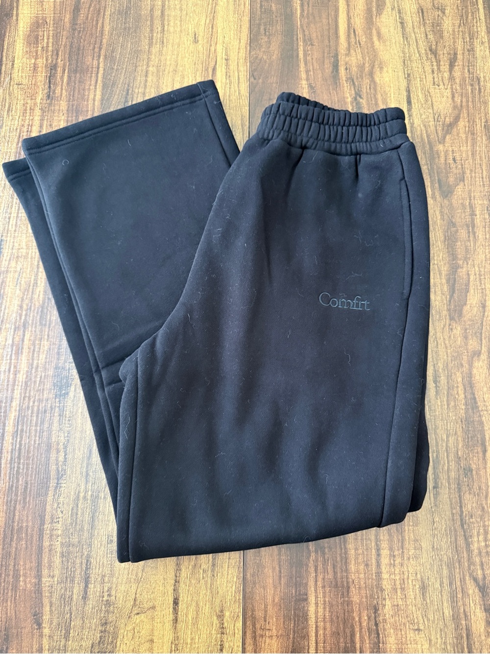 Comfrt Women’s Black Straight-Leg Pants with Elastic Waist